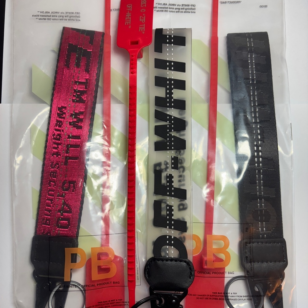 NEW Off-White Logo Industrial Keychains Lot of 3